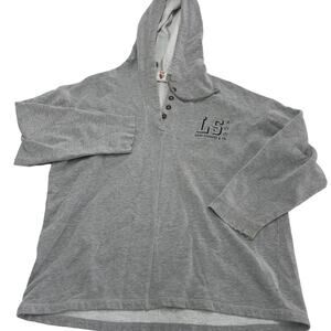 Levis Hoodie Womens Medium Large Grey Henley Pullover Knit Sweater Vintage